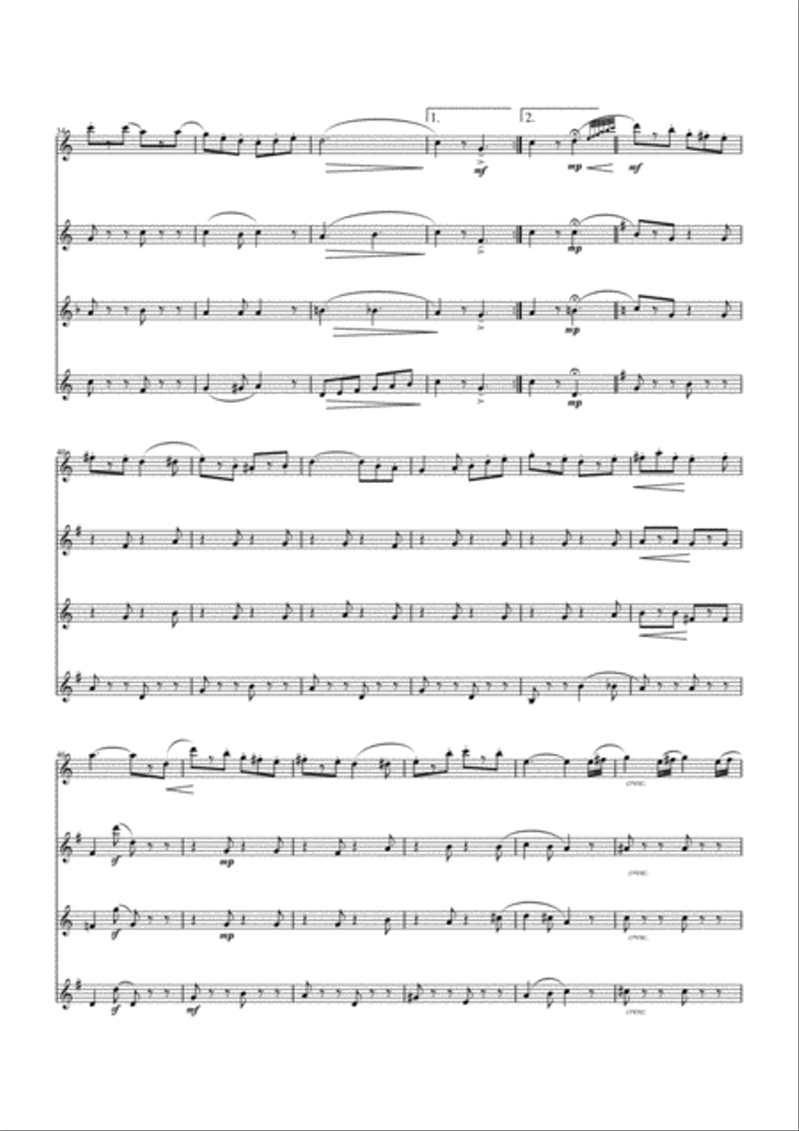 The whistler and His dog Flute Quartet scores gallery preview page 3
