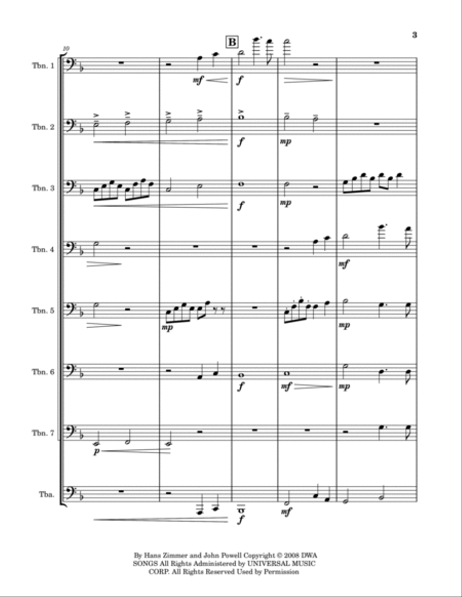 Oogway Ascends Brass Ensemble scores gallery preview page 3