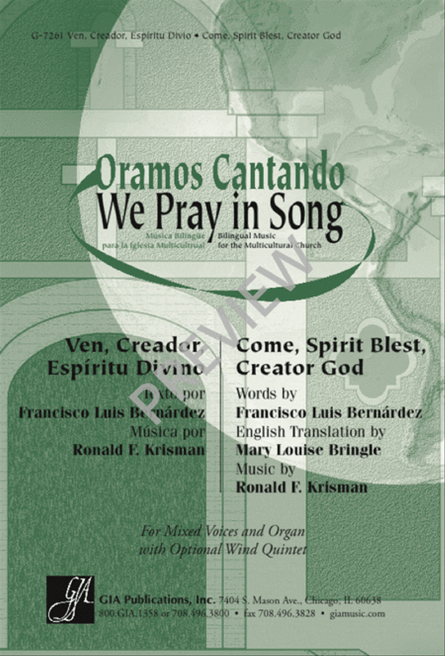 Ven, Creador, Espíritu Divino / Come, Spirit Blest, Creator God 4-Part scores gallery preview page 1