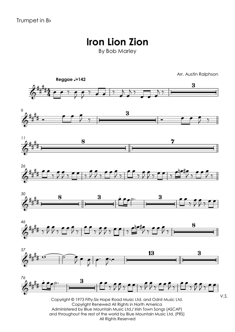 Iron Lion Zion Tenor Saxophone scores gallery preview page 3
