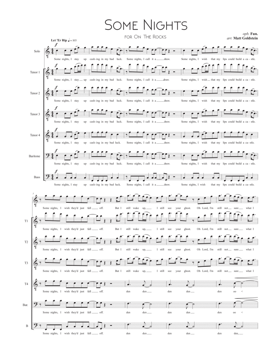 Some Nights Some Nights TTBB scores gallery preview page 1
