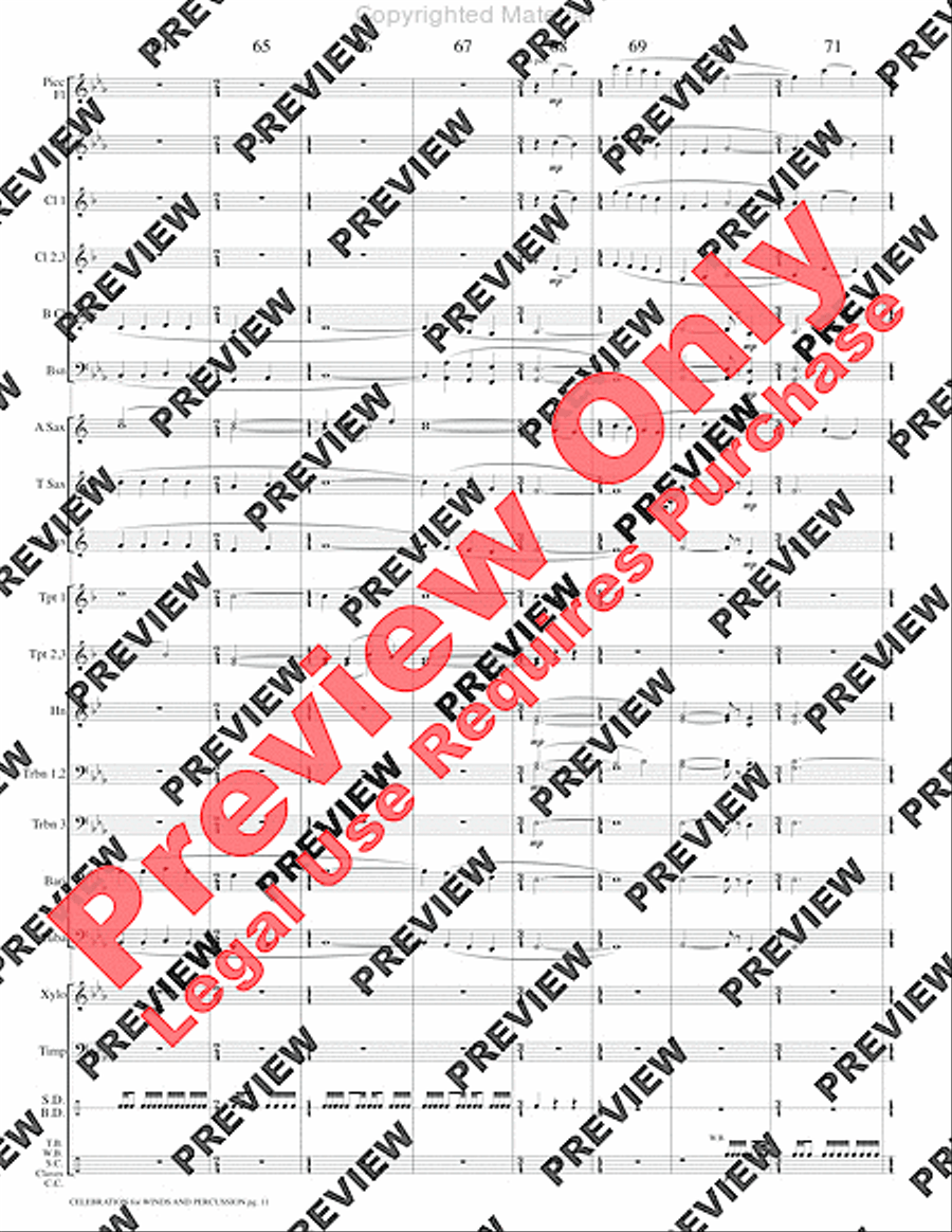 Celebration for Winds and Percussion Concert Band scores gallery preview page 14