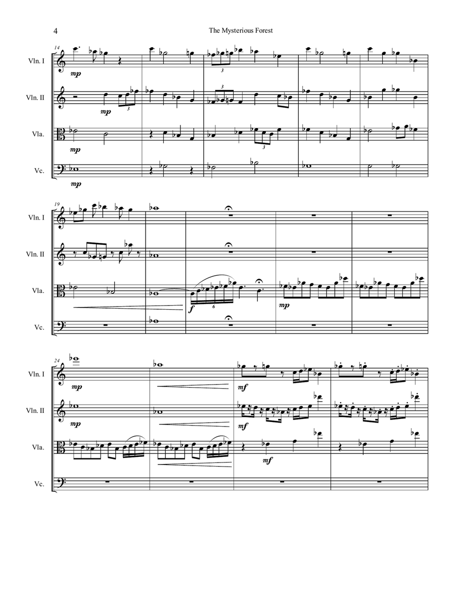 The Mysterious Forest String Quartet scores gallery preview page 4