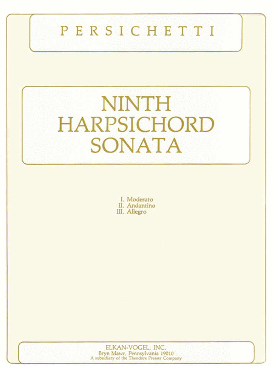Ninth Harpsichord Sonata Chamber Music scores gallery preview page 1