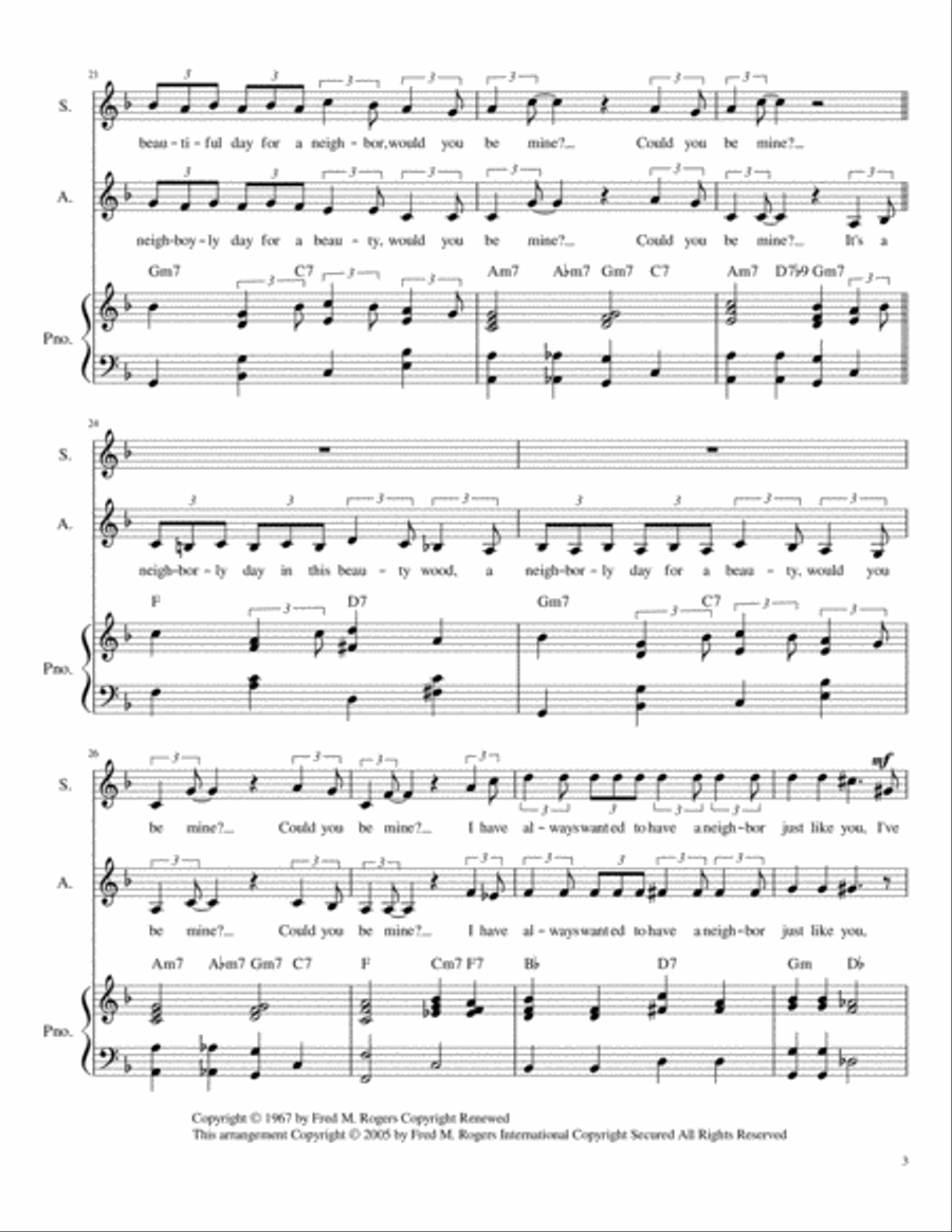 Won't You Be My Neighbor? (it's A Beautiful Day In The Neighborhood) Piano scores gallery preview page 4