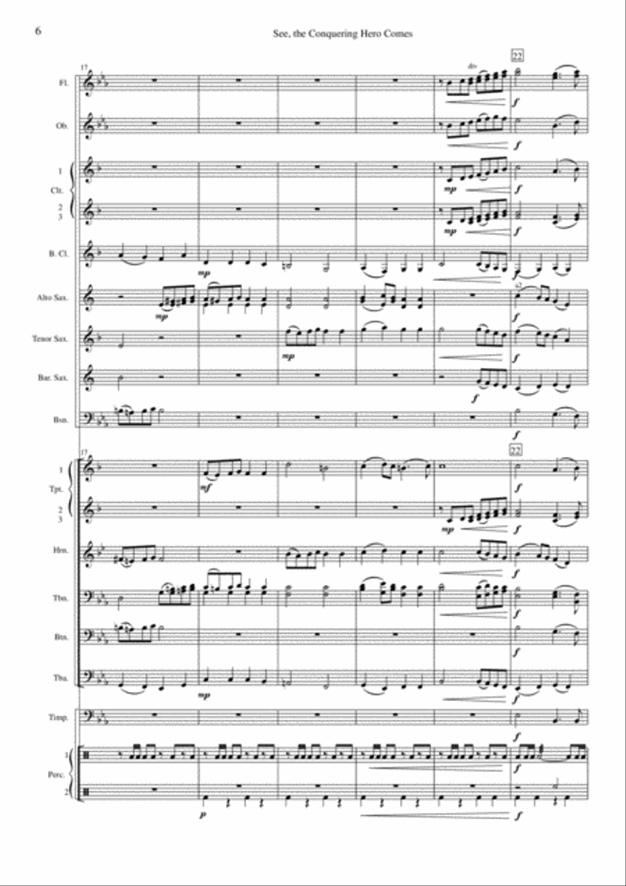 See, the Conquering Hero Comes Concert Band scores gallery preview page 6