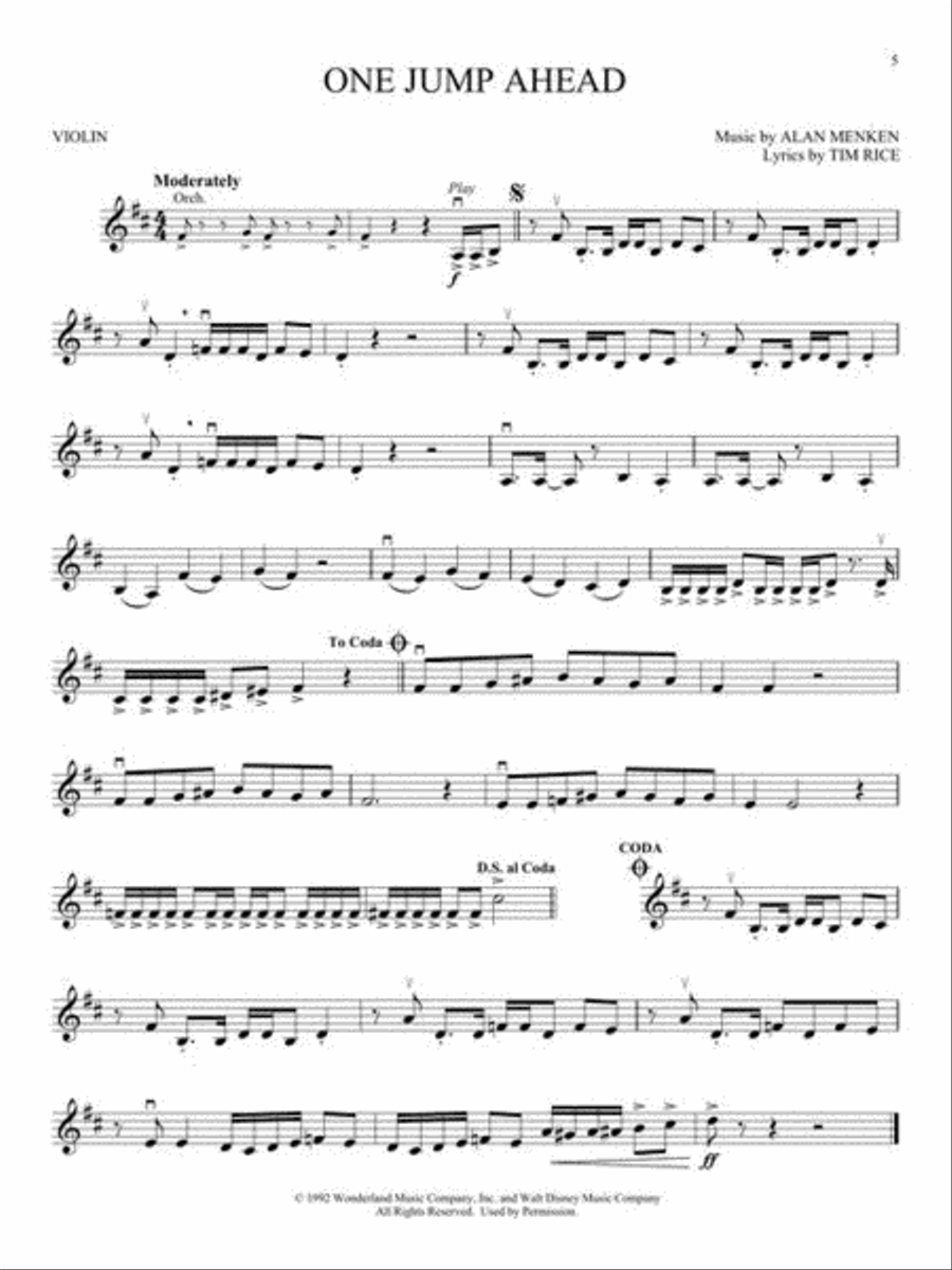 Aladdin Violin scores gallery preview page 5