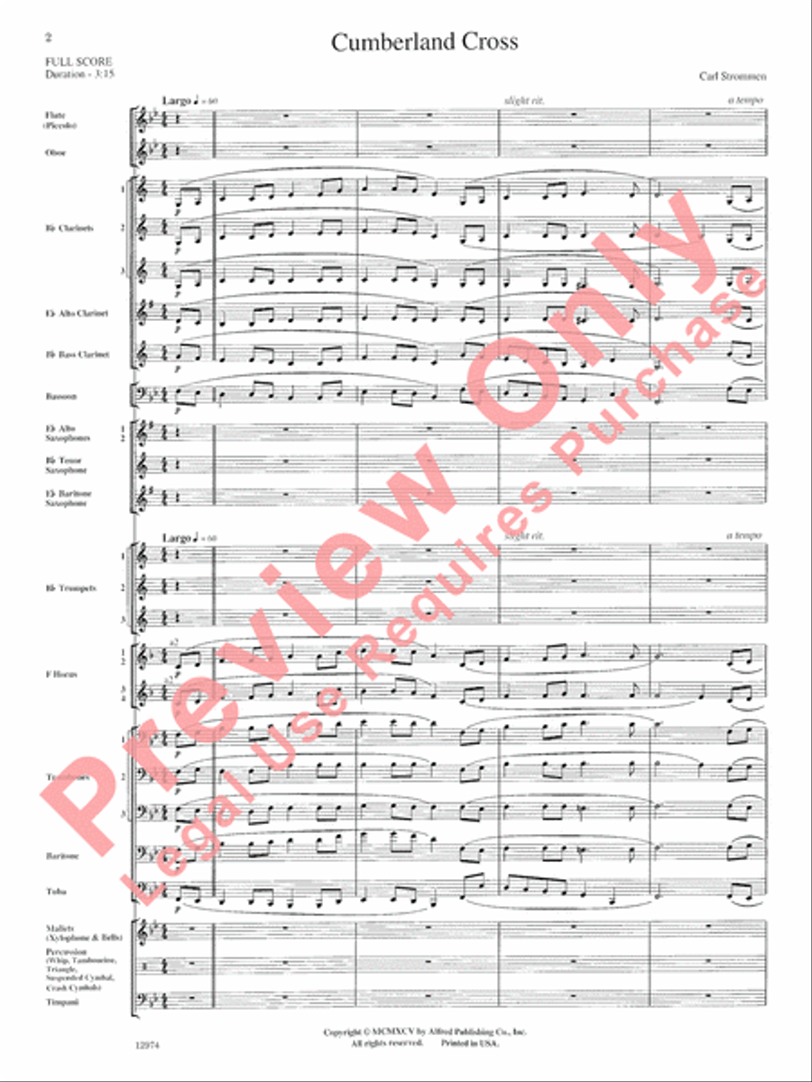 Cumberland Cross Concert Band scores gallery preview page 3