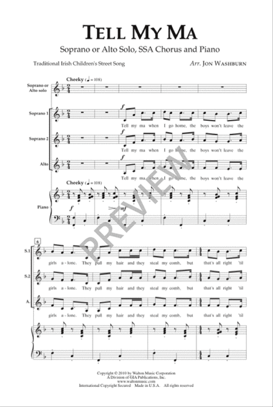 Tell My Ma (SSA) SSA scores gallery preview page 4