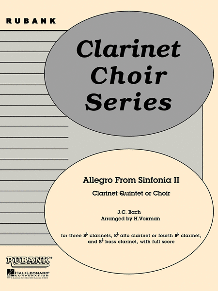 Allegro from Sinfonia II - Clarinet Quintets Or Choirs With Score