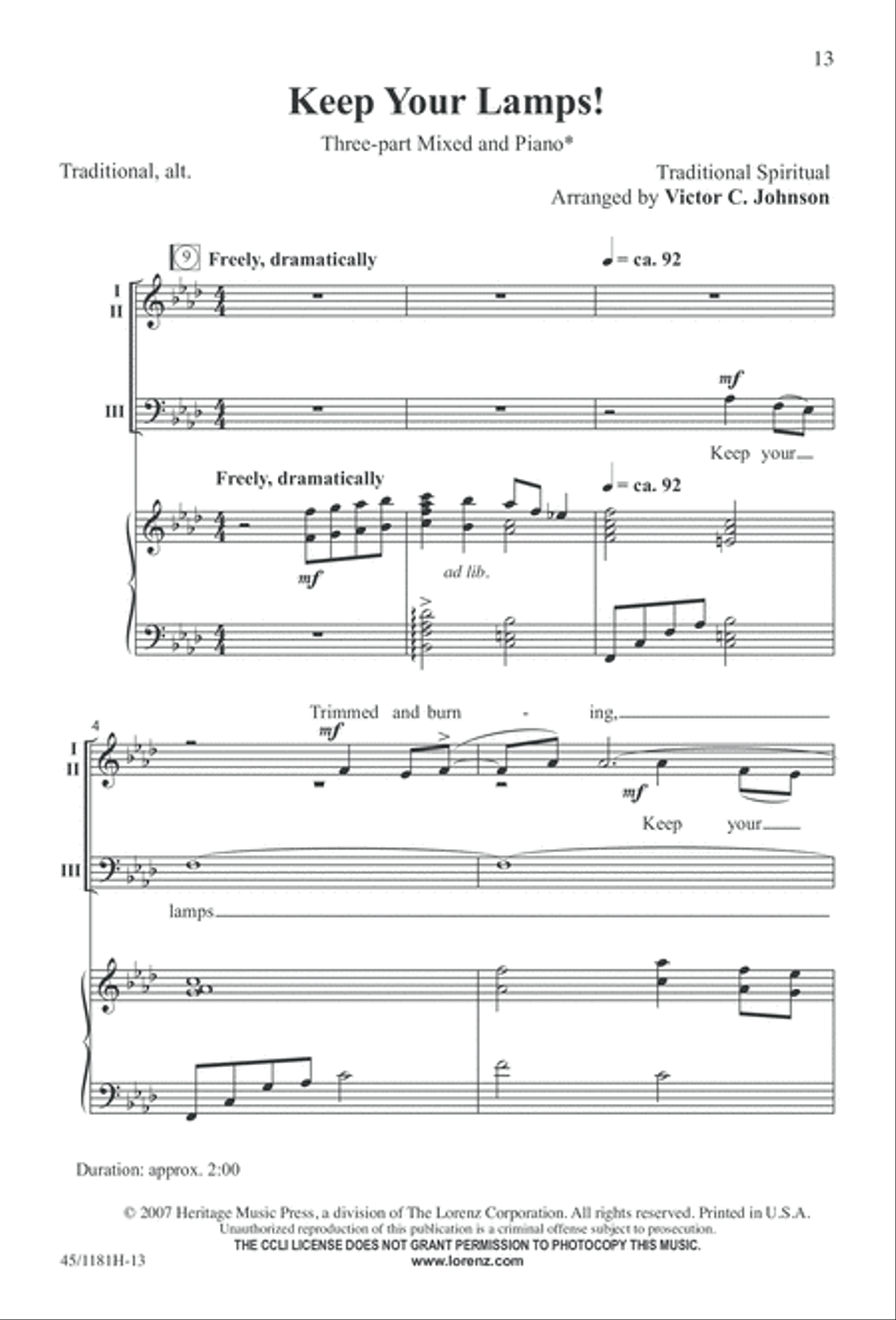 Contemporary Choral Classics 3-Part scores gallery preview page 13