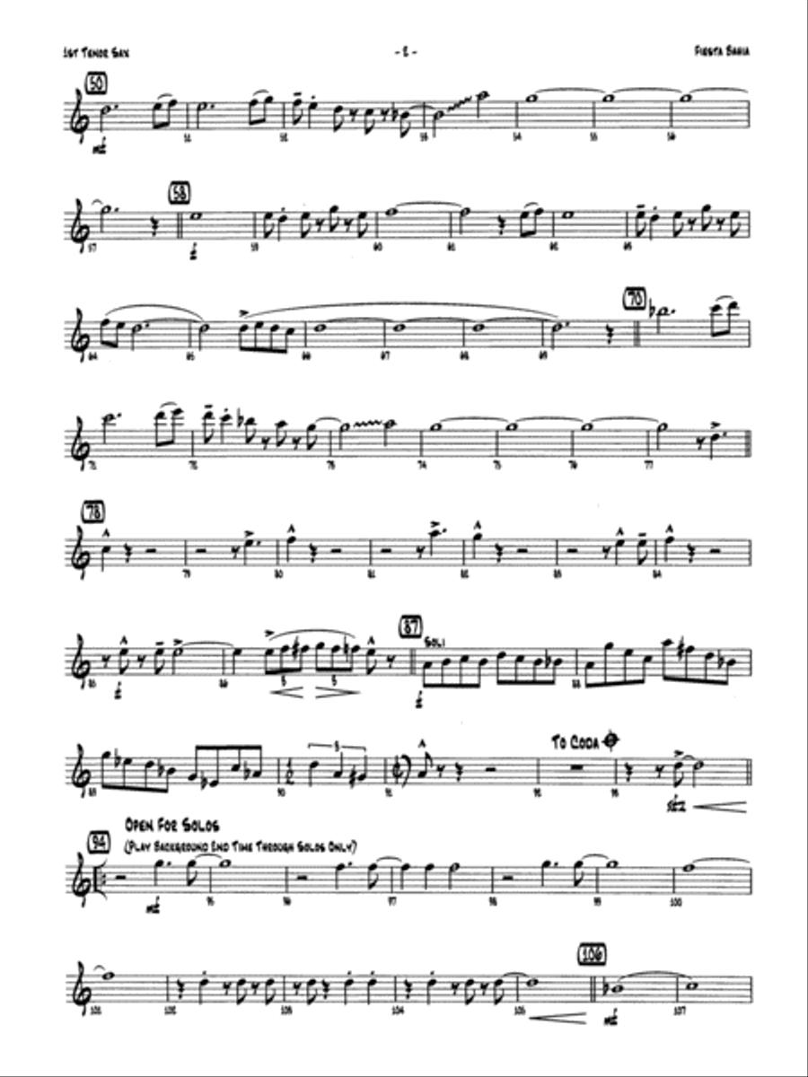 Fiesta Bahia: B-flat Tenor Saxophone Jazz Ensemble scores gallery preview page 2