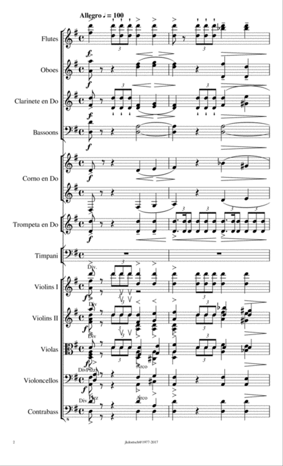 MURIÓ DE UN BESO, Intermezzo for orchestra Full Orchestra scores gallery preview page 2