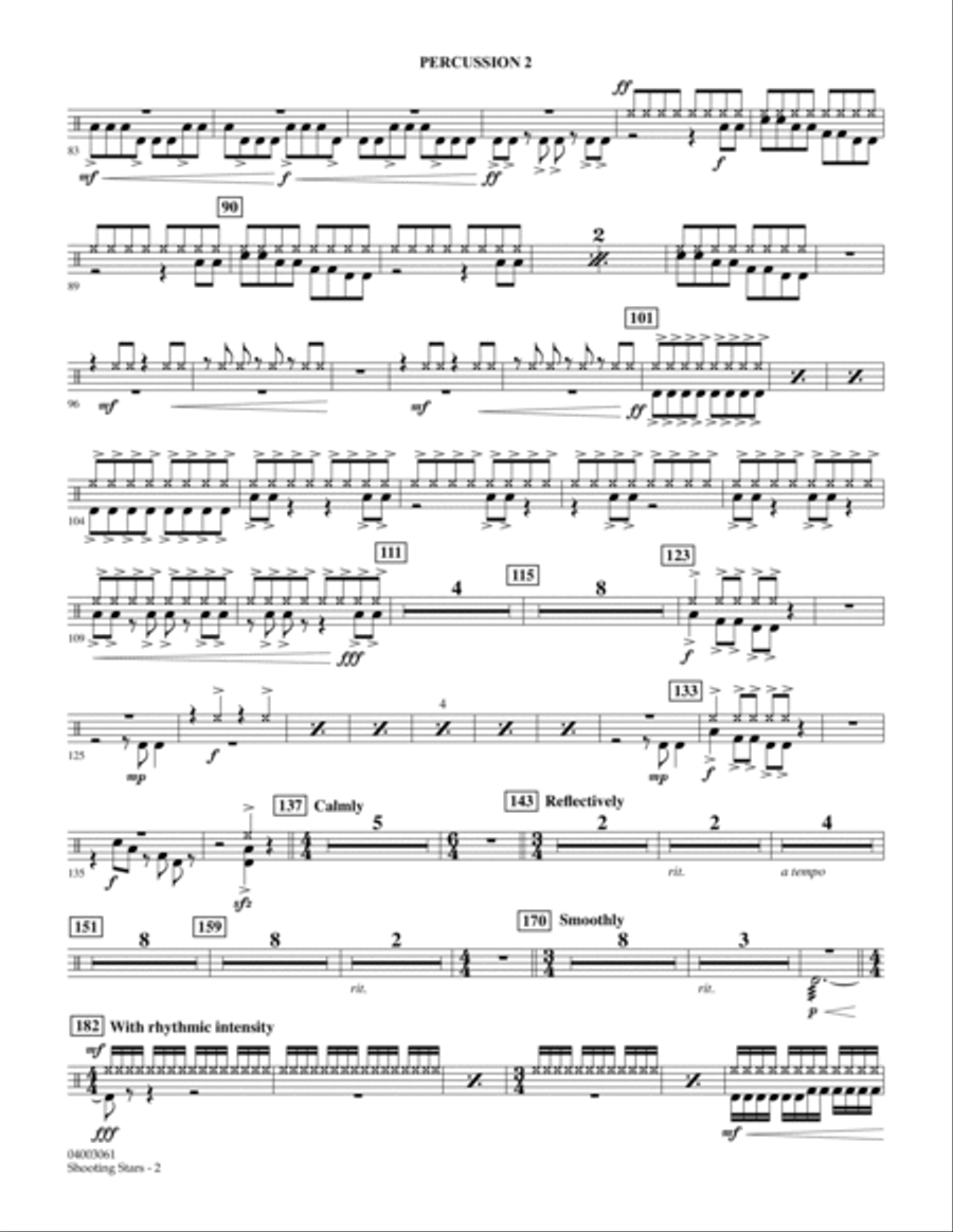 Shooting Stars - Percussion 2 Concert Band scores gallery preview page 2