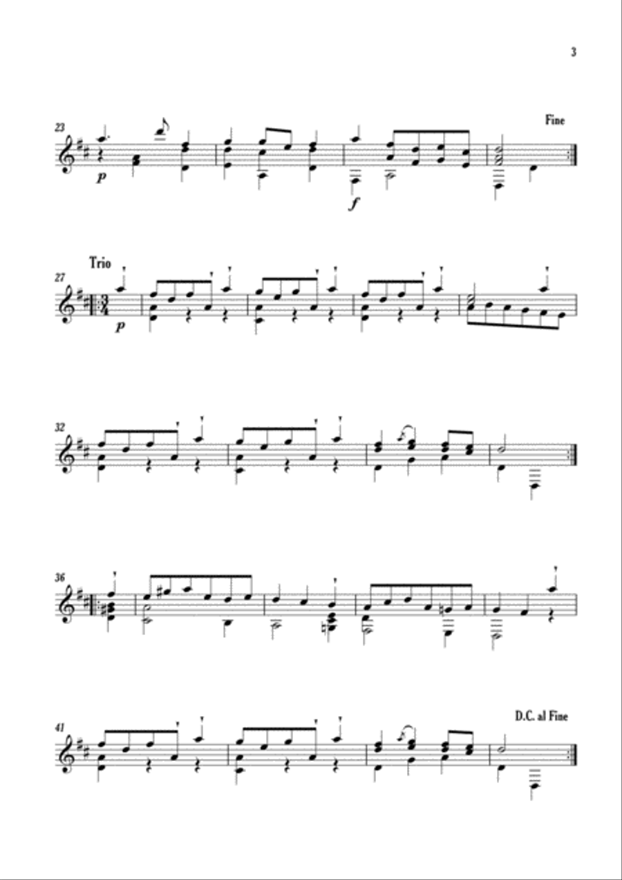 12 Menuette Acoustic Guitar scores gallery preview page 3