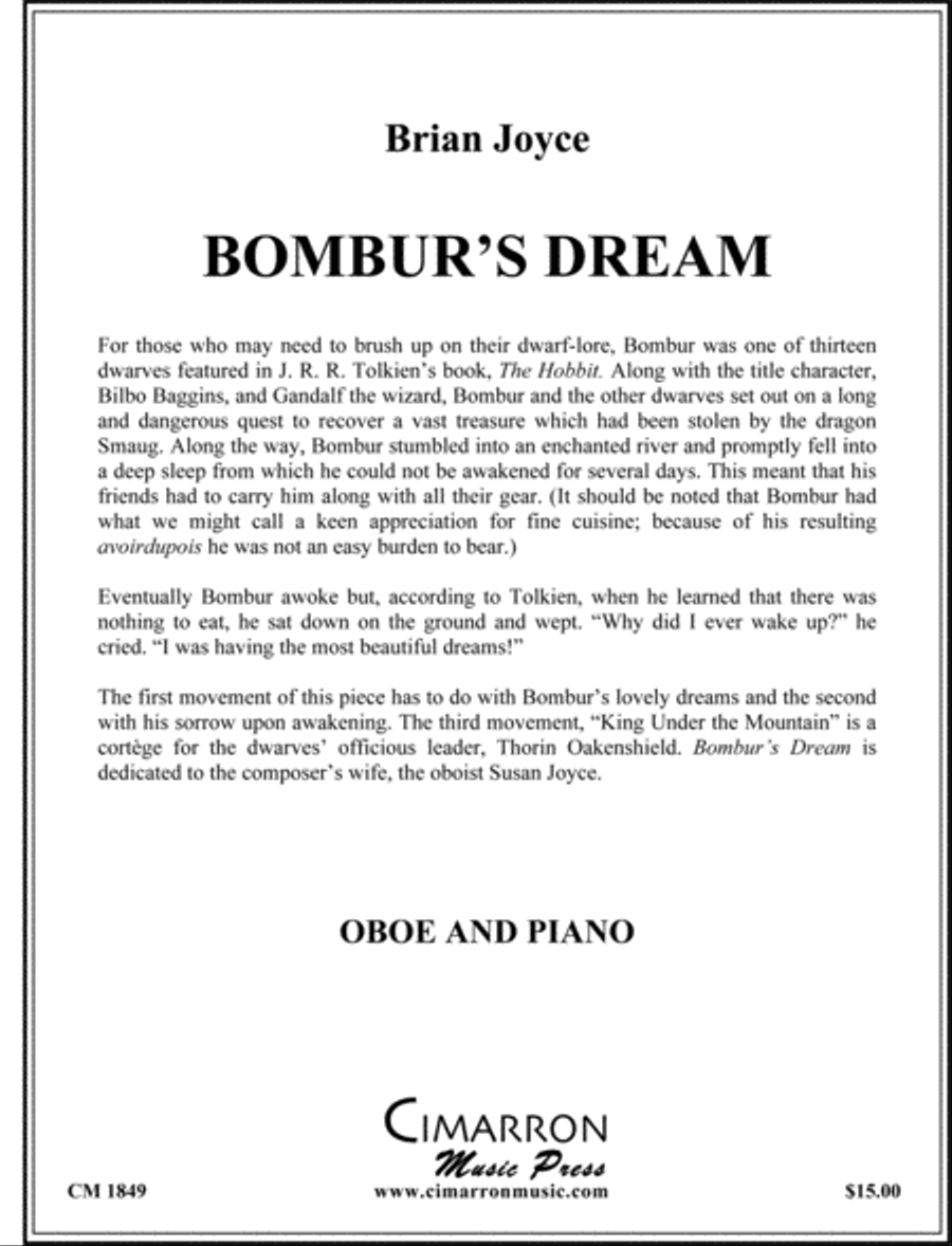 Bombur's Dream Piano Accompaniment scores gallery preview page 1