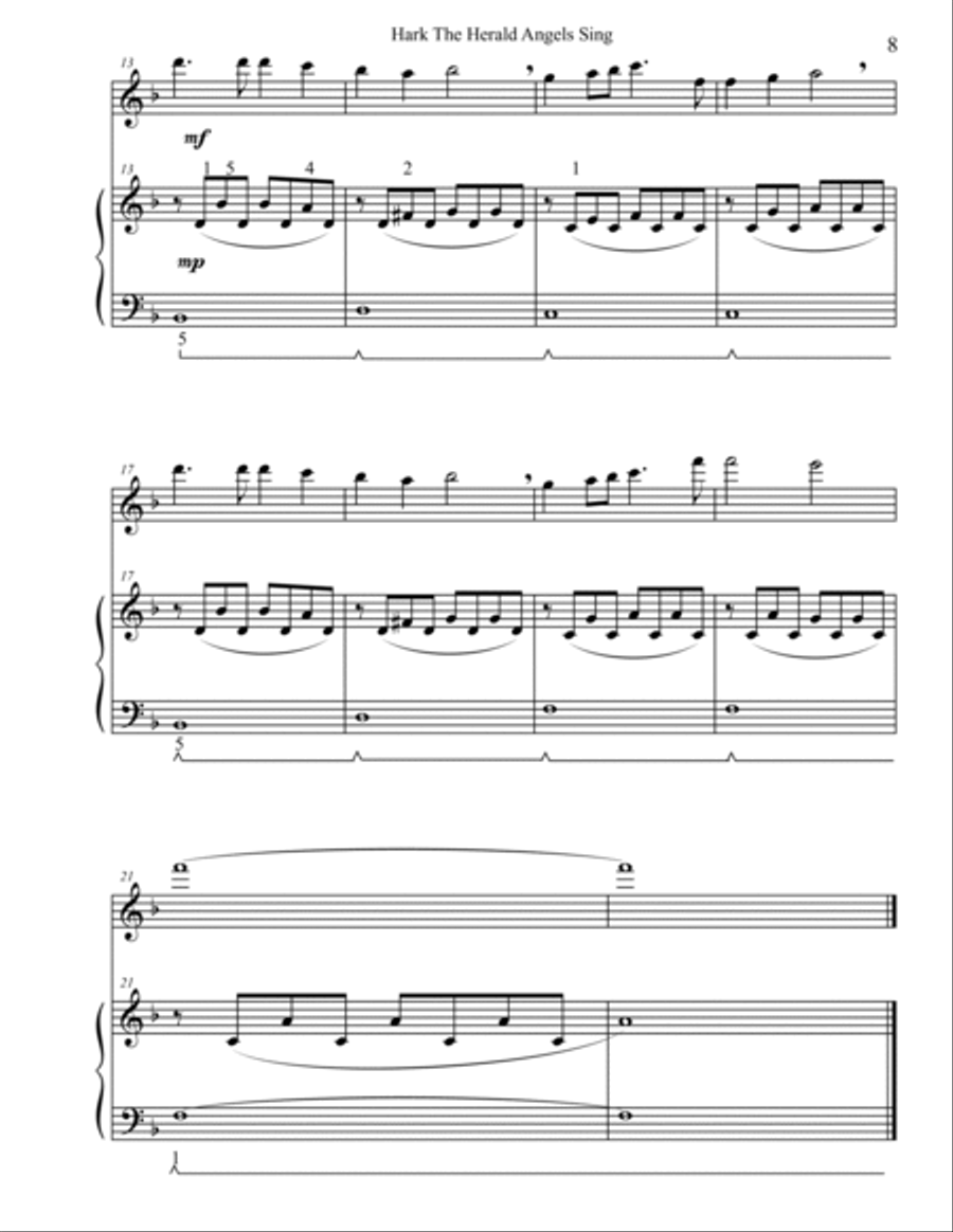 Christmas Duets for Flute & Piano: Hark The Herald Angels Sing Christmas Duets for Flute & Piano: Hark The Herald Angels Sing Woodwind Duet scores gallery preview page 2