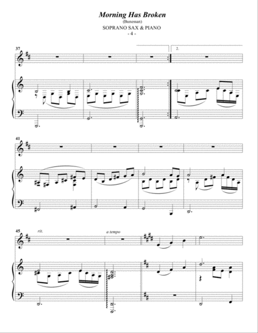 Morning Has Broken Soprano Saxophone scores gallery preview page 4