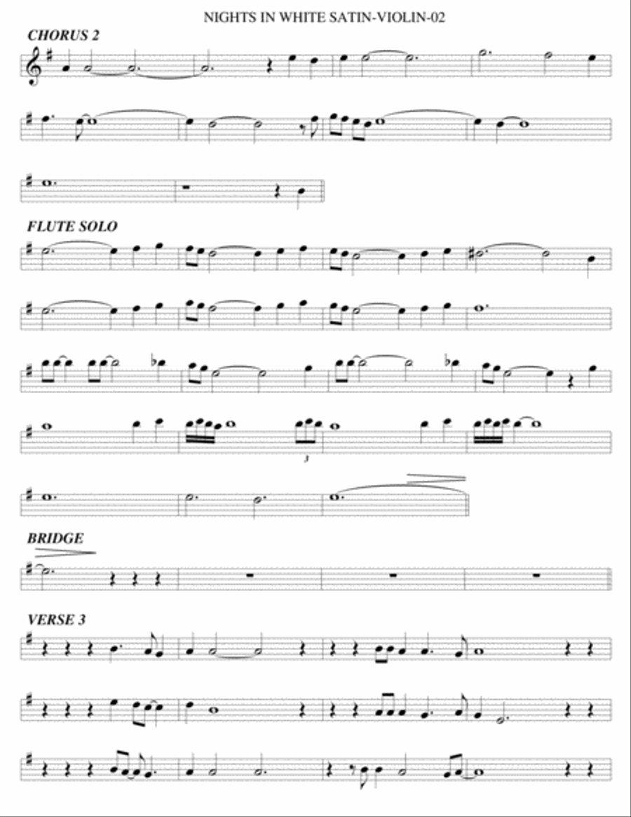 Nights In White Satin Violin Solo scores gallery preview page 2