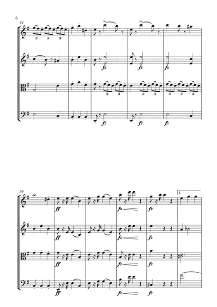 Dvorak Sonatine in G Major Opus 100 (1st Movement) arranged for String Quartet