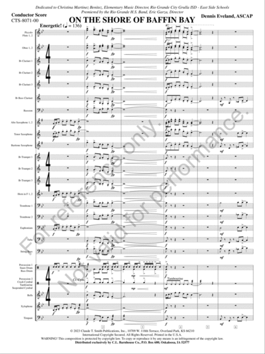 On The Shore of Baffin Bay Concert Band scores gallery preview page 4