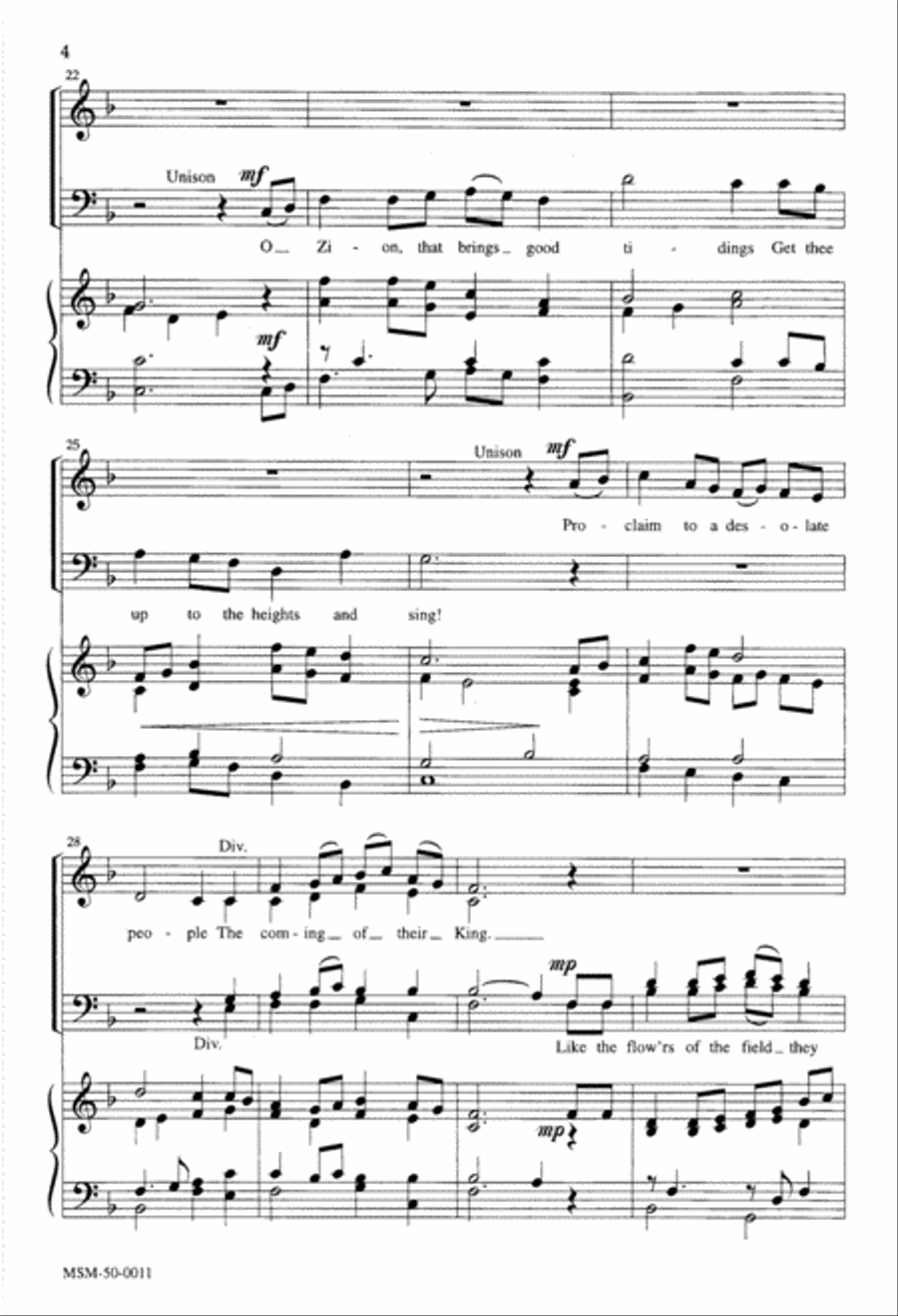 There's a Voice in the Wilderness Crying 4-Part scores gallery preview page 3
