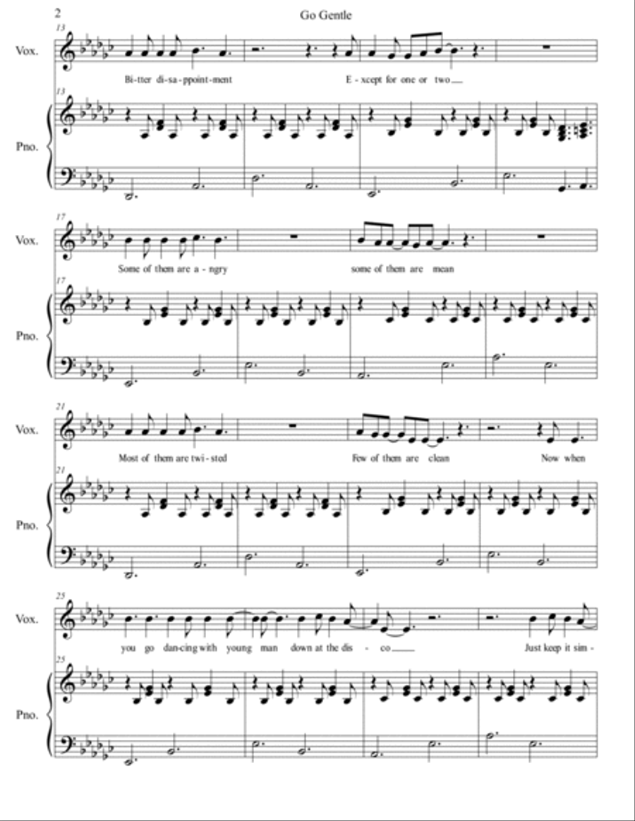 Go Gentle Go Gentle Voice scores gallery preview page 3