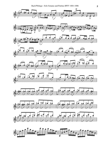 J. S. Bach: 6 Sonatas and Partitas for Solo Violin, BWV 1001-1006- arranged for solo clarinet
