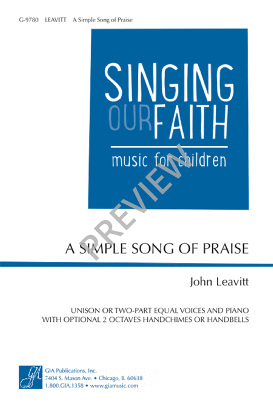 A Simple Song of Praise Unison Choir scores gallery preview page 2