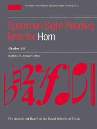 Book cover for Specimen Sight-Reading Tests for Horn, Grades 1-5