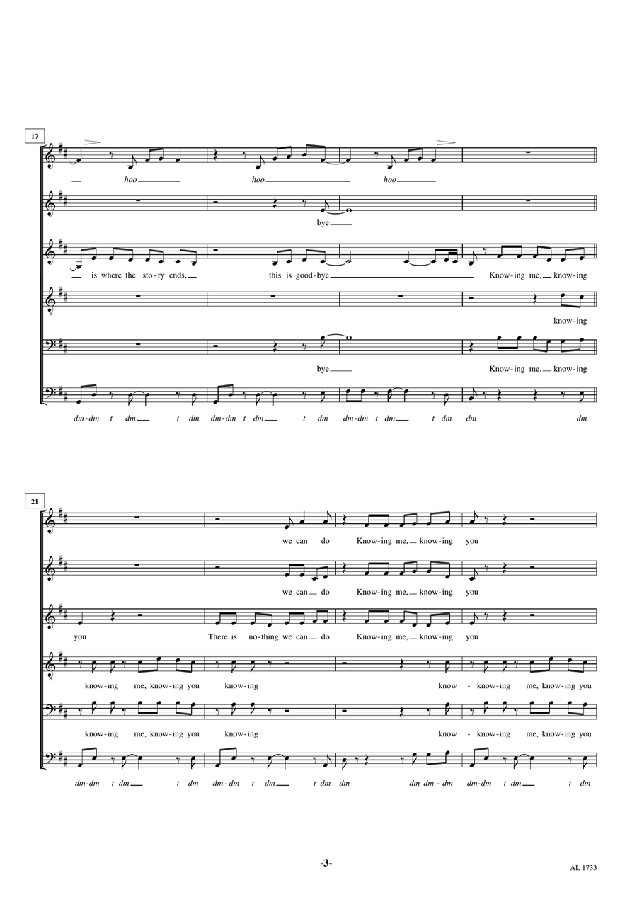 Knowing Me, Knowing You Choir scores gallery preview page 3