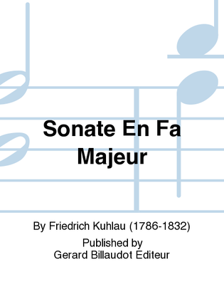 Book cover for Sonate En Fa Majeur