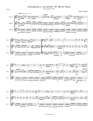 Intergalactic Guitarfish for World Peace (Guitar Trio) - Score Only