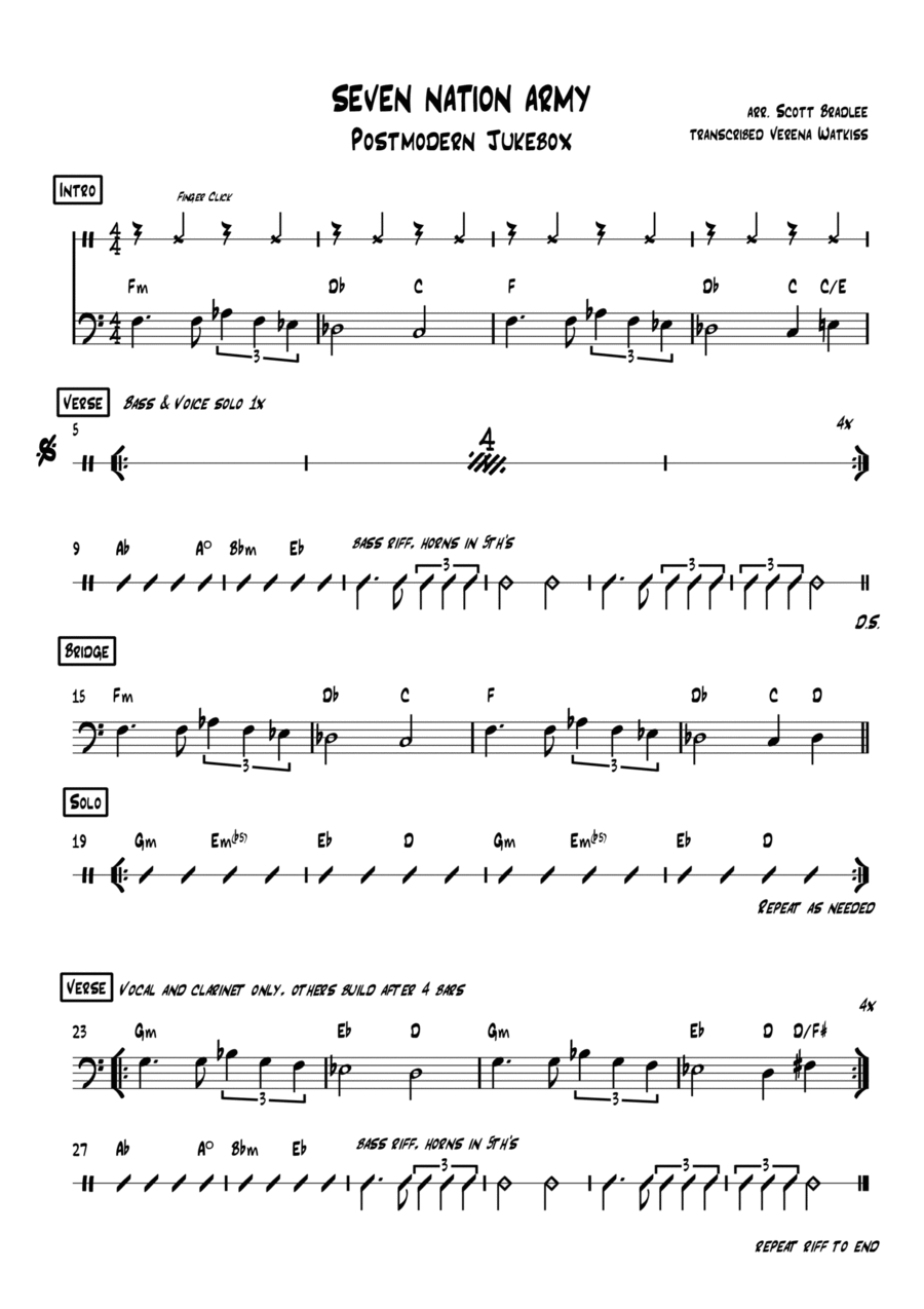 Seven Nation Army Seven Nation Army Piano scores gallery preview page 1