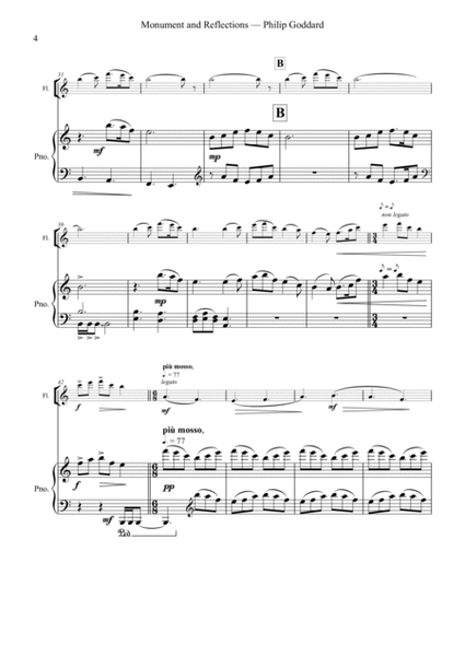 Monument and Reflections for flute and piano