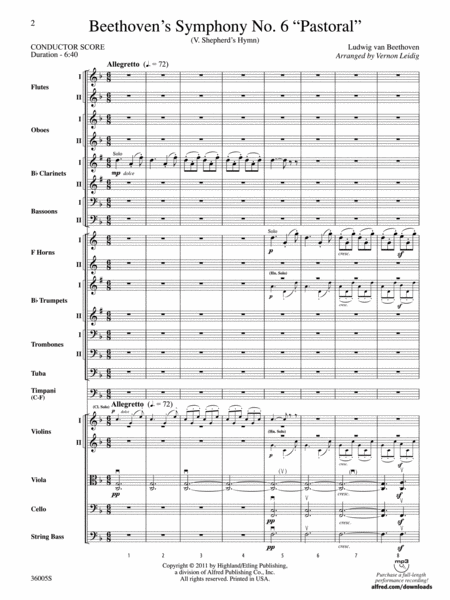Beethoven's Symphony No. 6 "Pastoral": Score