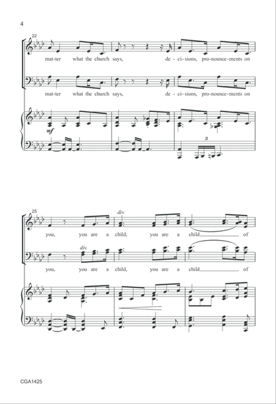 Child of God 4-Part scores gallery preview page 4