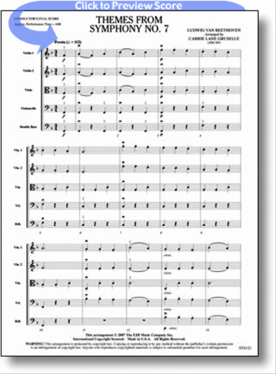 Themes from Symphony No. 7 String Orchestra scores gallery preview page 1