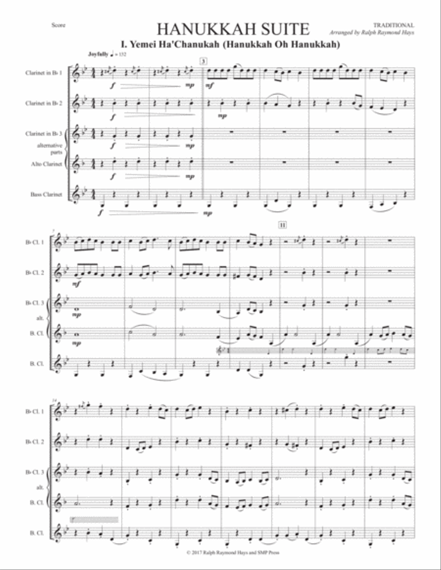 Hanukkah Suite (for Clarinet Quartet) Clarinet Quartet scores gallery preview page 2