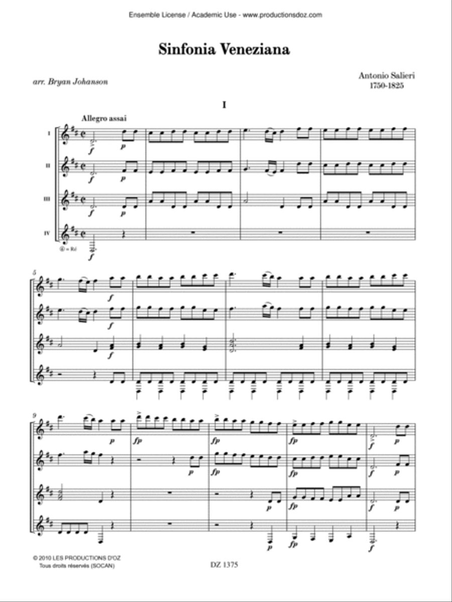 Sinfonia Veneziana Guitar Ensemble scores gallery preview page 3