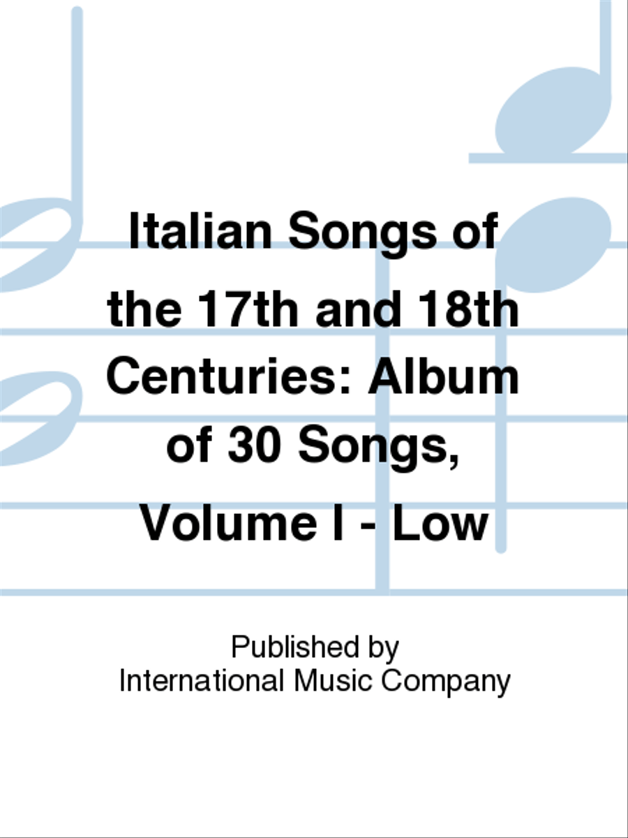 Italian Songs Of The 17Th And 18Th Centuries Low Voice scores gallery preview page 1