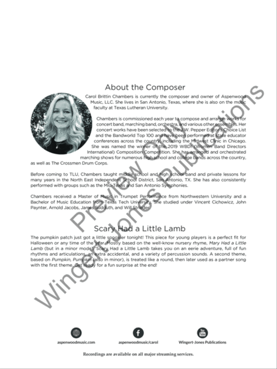 Scary Had a Little Lamb (Score) Concert Band scores gallery preview page 3
