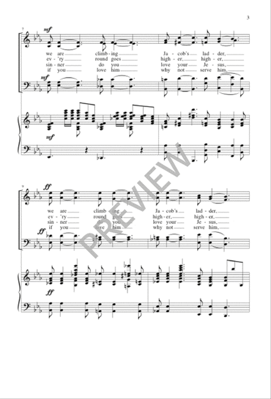 We Are Climbing Jacob's Ladder 4-Part scores gallery preview page 3