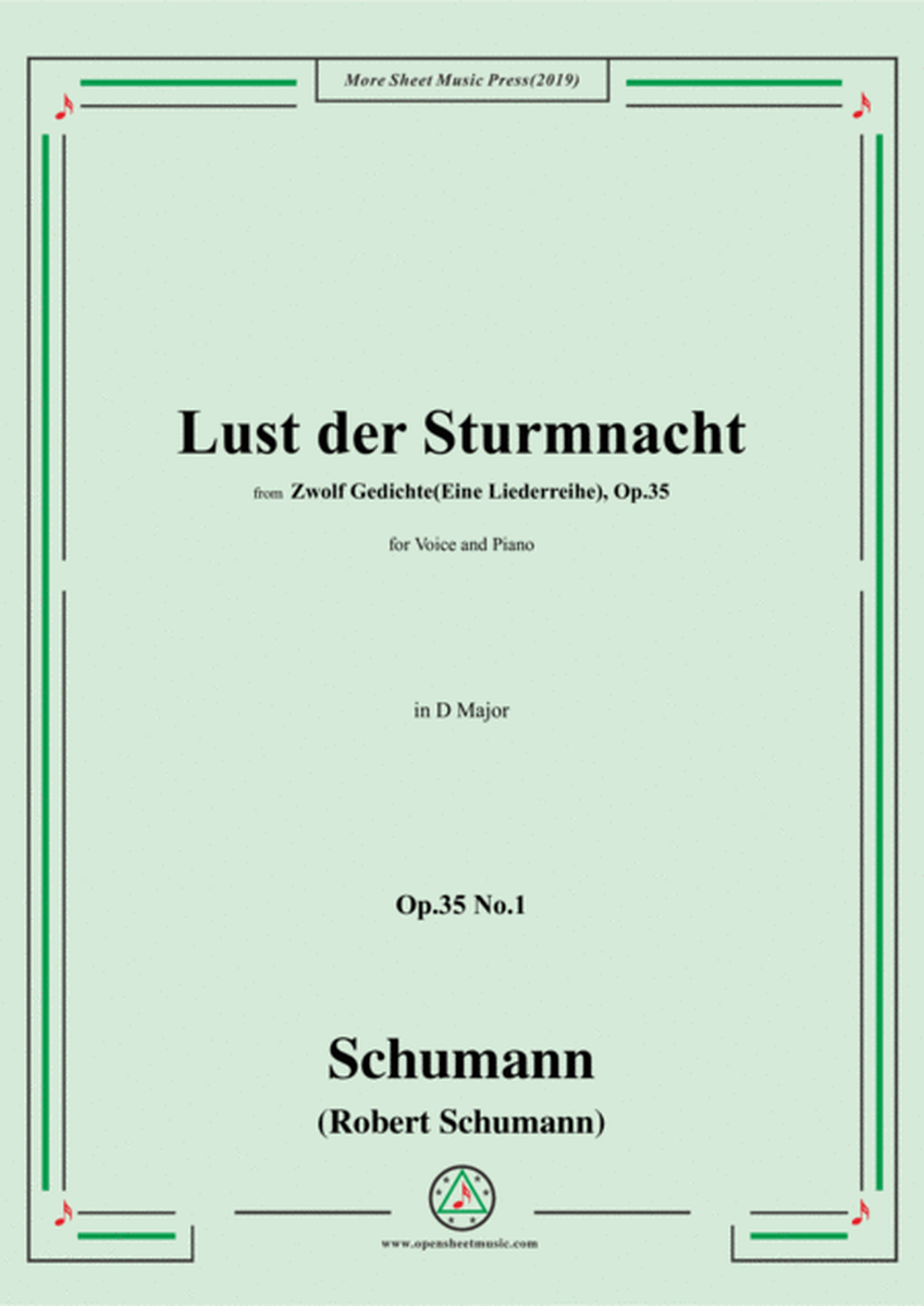 Schumann-Lust der Sturmnacht,Op.35 No.1 in D Major,for Voice&Pano image number null