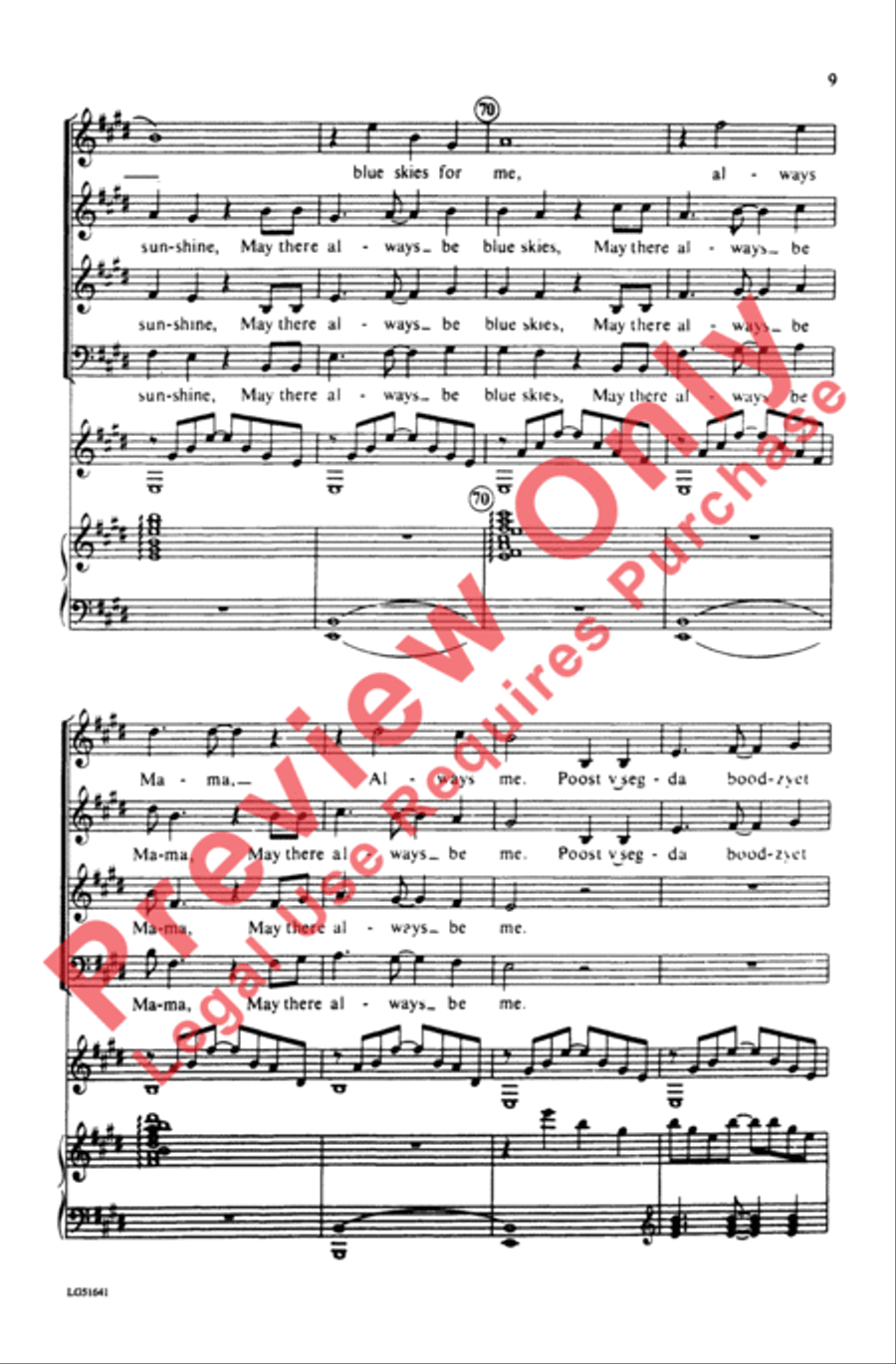 May There Always Be Sunshine 4-Part scores gallery preview page 9