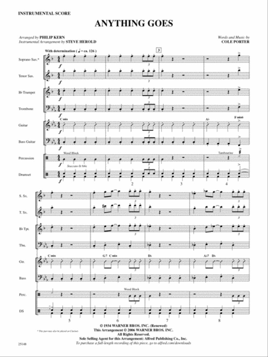 Anything Goes (from the musical Anything Goes): Score Score scores gallery preview page 1