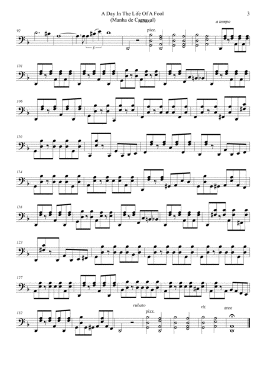 A Day In The Life Of A Fool (manha De Carnaval) String Trio scores gallery preview page 6