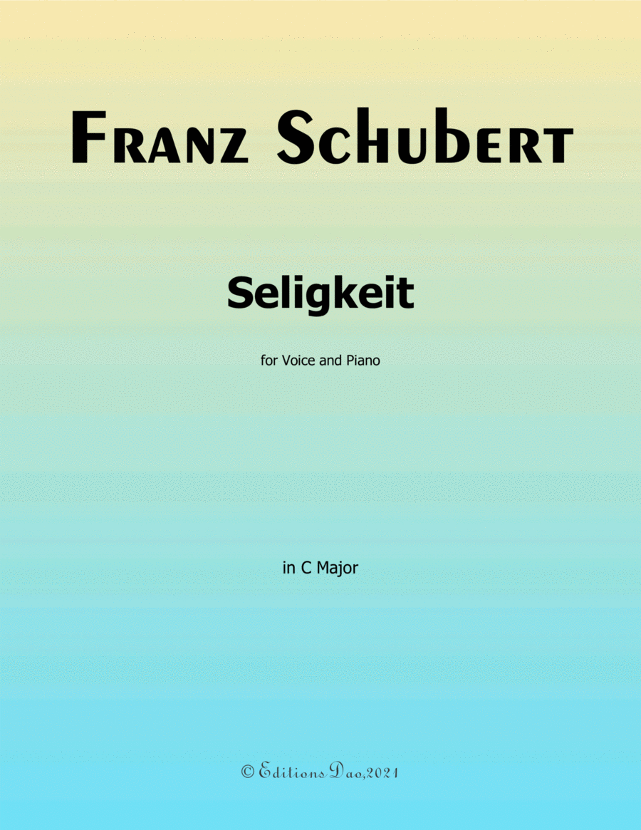 Seligkeit, by Schubert, in C Major image number null