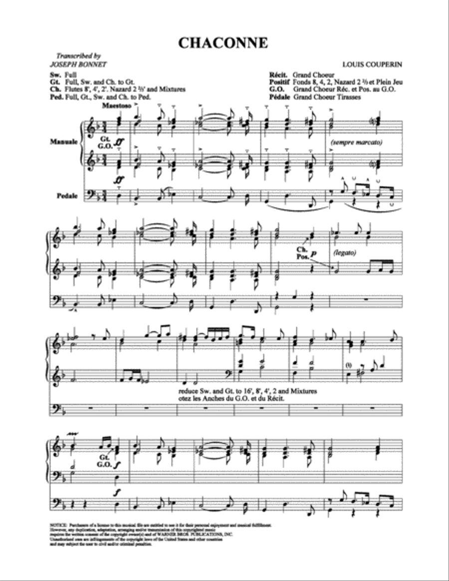 Chaconne Organ scores gallery preview page 1