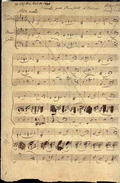 Sonata (Sonatina) for Piano and Violin in D Major Op. 137, No. 1 D384
